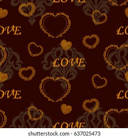 Valentine's Day, the human heart, love Background texture.  Endless abstract pattern.