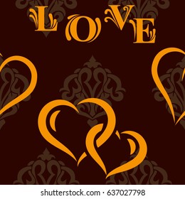 Valentine's Day, the human heart, love Background texture.  Endless abstract pattern.