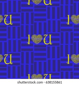 Valentine's Day, the human heart, love Background texture.  Endless abstract pattern with the words I heart you.