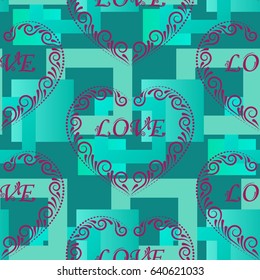 Valentine's Day, the human heart, love Background texture.  Endless abstract pattern.