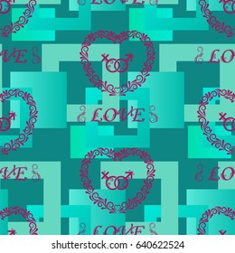 Valentine's Day, the human heart, love Background texture.  Endless abstract pattern.