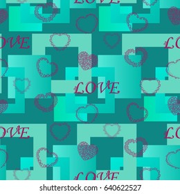 Valentine's Day, the human heart, love Background texture.  Endless abstract pattern.