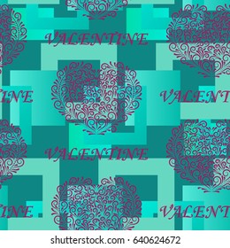 Valentine's Day, the human heart, love Background texture.  Endless abstract pattern.