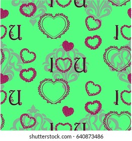 Valentine's Day, the human heart, love Background texture.  Endless abstract pattern.