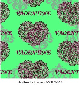 Valentine's Day, the human heart, love Background texture.  Endless abstract pattern.