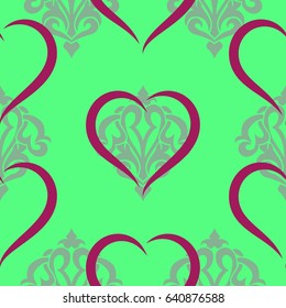 Valentine's Day, the human heart, love Background texture.  Endless abstract pattern.