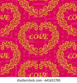 Valentine's Day, the human heart, love Background texture.  Endless abstract pattern.