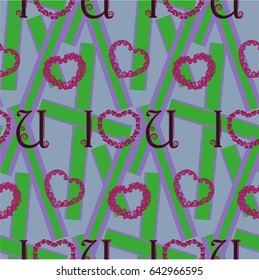 Valentine's Day, the human heart, love Background texture.  Endless abstract pattern.