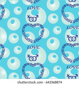 Valentine's Day, the human heart, love Background texture.  Endless abstract pattern.
