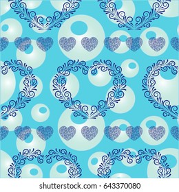 Valentine's Day, the human heart, love Background texture.  Endless abstract pattern.