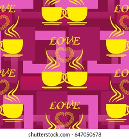 Valentine's Day, the human heart, love Background texture.  Endless abstract pattern.
