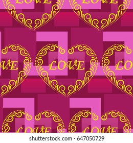 Valentine's Day, the human heart, love Background texture.  Endless abstract pattern.