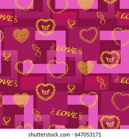 Valentine's Day, the human heart, love Background texture.  Endless abstract pattern.