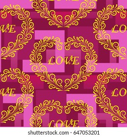 Valentine's Day, the human heart, love Background texture.  Endless abstract pattern.