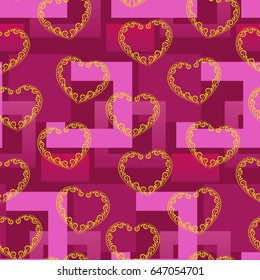 Valentine's Day, the human heart, love Background texture.  Endless abstract pattern.