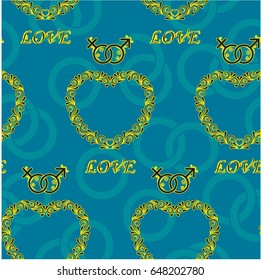 Valentine's Day, the human heart, love Background texture.  Endless abstract pattern.