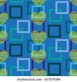 Valentine's Day, the human heart, love Background texture.  Endless abstract pattern.