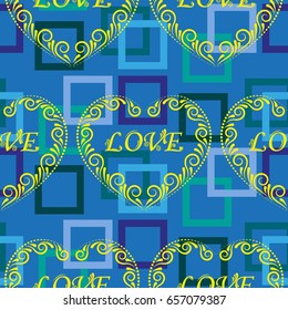 Valentine's Day, the human heart, love Background texture.  Endless abstract pattern.