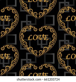 Valentine's Day, the human heart, love Background texture.  Endless abstract pattern.