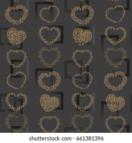 Valentine's Day, the human heart, love Background texture.  Endless abstract pattern.