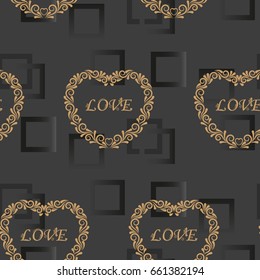 Valentine's Day, the human heart, love Background texture.  Endless abstract pattern.