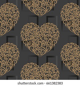 Valentine's Day, the human heart, love Background texture.  Endless abstract pattern.