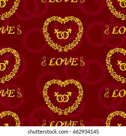 Valentine's Day, the human heart, love Background texture.  Endless abstract pattern.