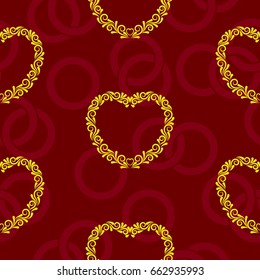 Valentine's Day, the human heart, love Background texture.  Endless abstract pattern.