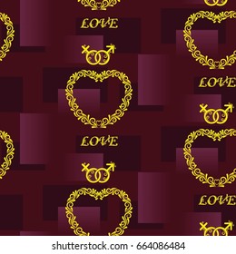 Valentine's Day, the human heart, love Background texture.  Endless abstract pattern.