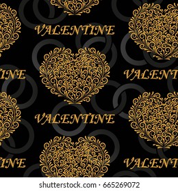 Valentine's Day, the human heart, love Background texture.  Endless abstract pattern.