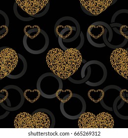 Valentine's Day, the human heart, love Background texture.  Endless abstract pattern.