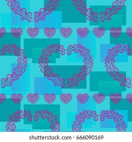 Valentine's Day, the human heart, love Background texture.  Endless abstract pattern.
