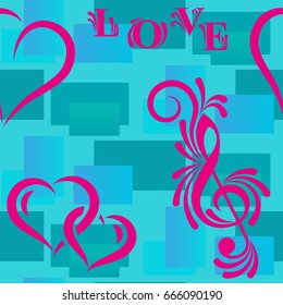 Valentine's Day, the human heart, love Background texture.  Endless abstract pattern.