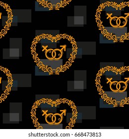 Valentine's Day, the human heart, love Background texture.  Endless abstract pattern.