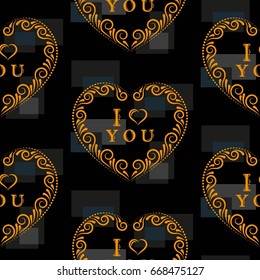 Valentine's Day, the human heart, love Background texture.  Endless abstract pattern.