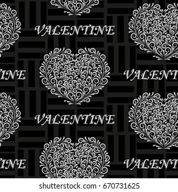 Valentine's Day, the human heart, love Background texture.  Endless abstract pattern.