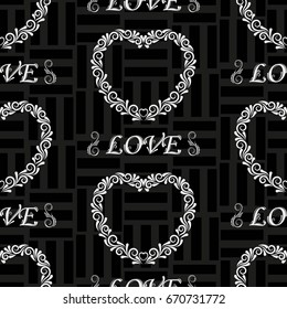 Valentine's Day, the human heart, love Background texture.  Endless abstract pattern.