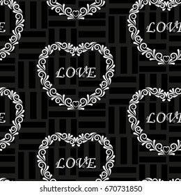 Valentine's Day, the human heart, love Background texture.  Endless abstract pattern.