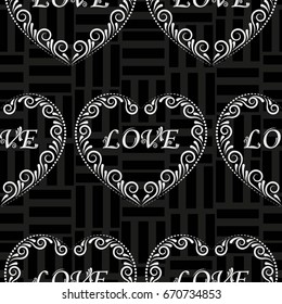 Valentine's Day, the human heart, love Background texture.  Endless abstract pattern.