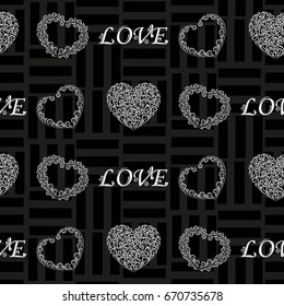 Valentine's Day, the human heart, love Background texture.  Endless abstract pattern.