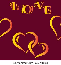Valentine's Day, the human heart, love Background texture.  Endless abstract pattern.