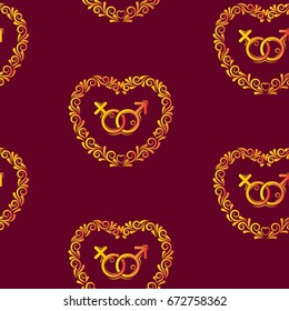 Valentine's Day, the human heart, love Background texture.  Endless abstract pattern.