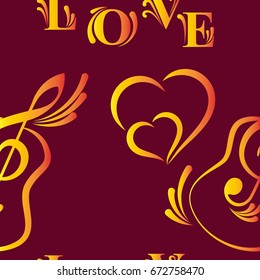 Valentine's Day, the human heart, love Background texture.  Endless abstract pattern.