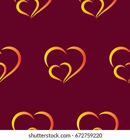 Valentine's Day, the human heart, love Background texture.  Endless abstract pattern.