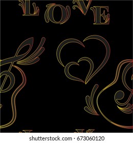 Valentine's Day, the human heart, love Background texture.  Endless abstract pattern.