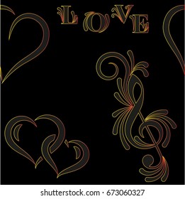 Valentine's Day, the human heart, love Background texture.  Endless abstract pattern.