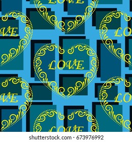Valentine's Day, the human heart, love Background texture.  Endless abstract pattern.