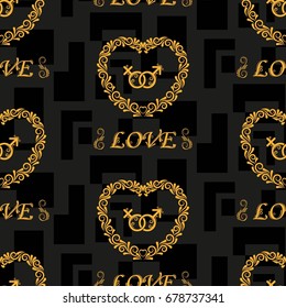Valentine's Day, the human heart, love Background texture.  Endless abstract pattern.