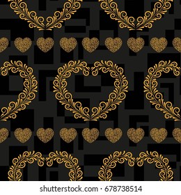 Valentine's Day, the human heart, love Background texture.  Endless abstract pattern.