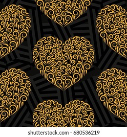 Valentine's Day, the human heart, love Background texture.  Endless abstract pattern.